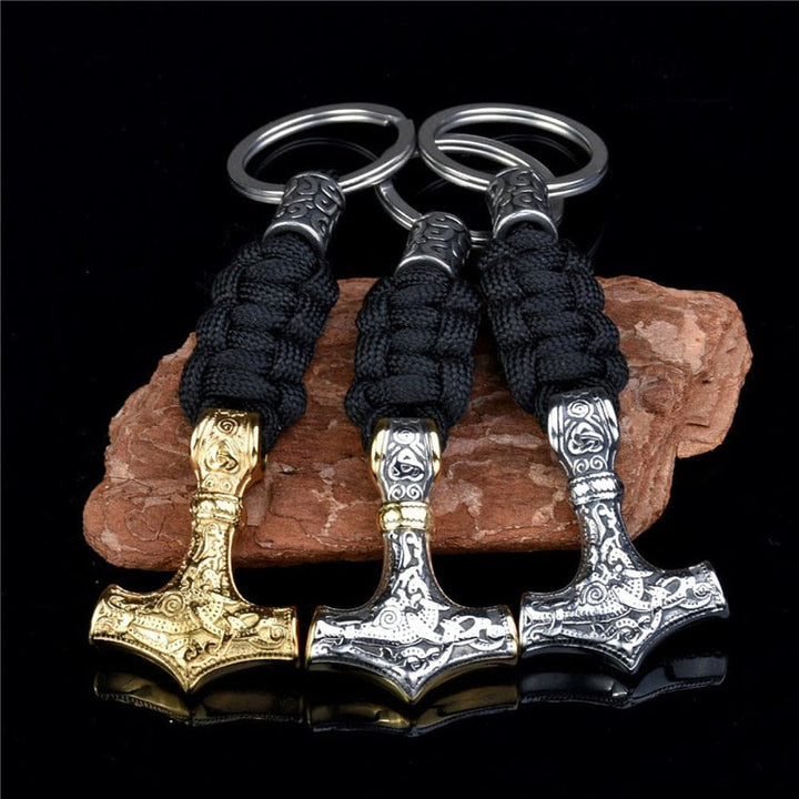 WorldNorse Mjölnir Paracord und Edelstahl-Schlüsselanhänger