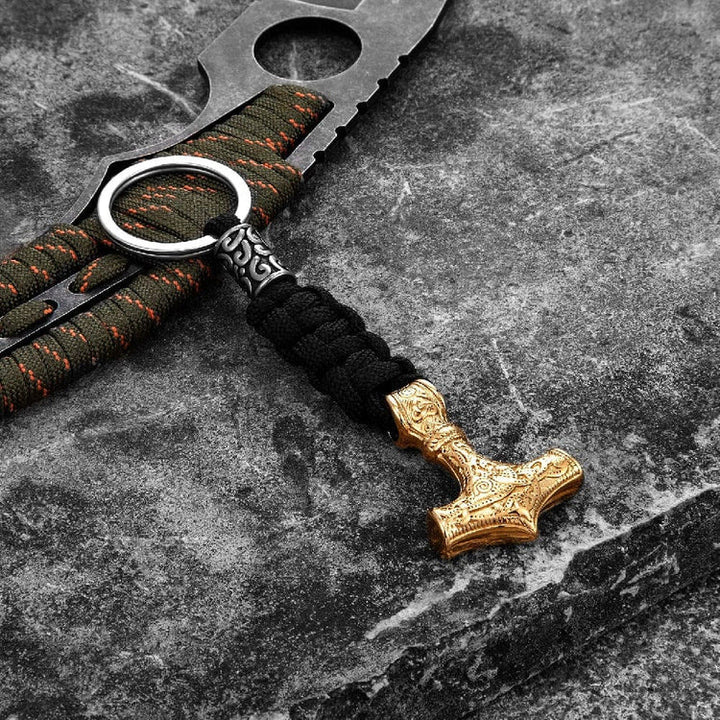 WorldNorse Mjölnir Paracord und Edelstahl-Schlüsselanhänger