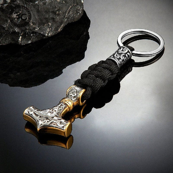 WorldNorse Mjölnir Paracord und Edelstahl-Schlüsselanhänger