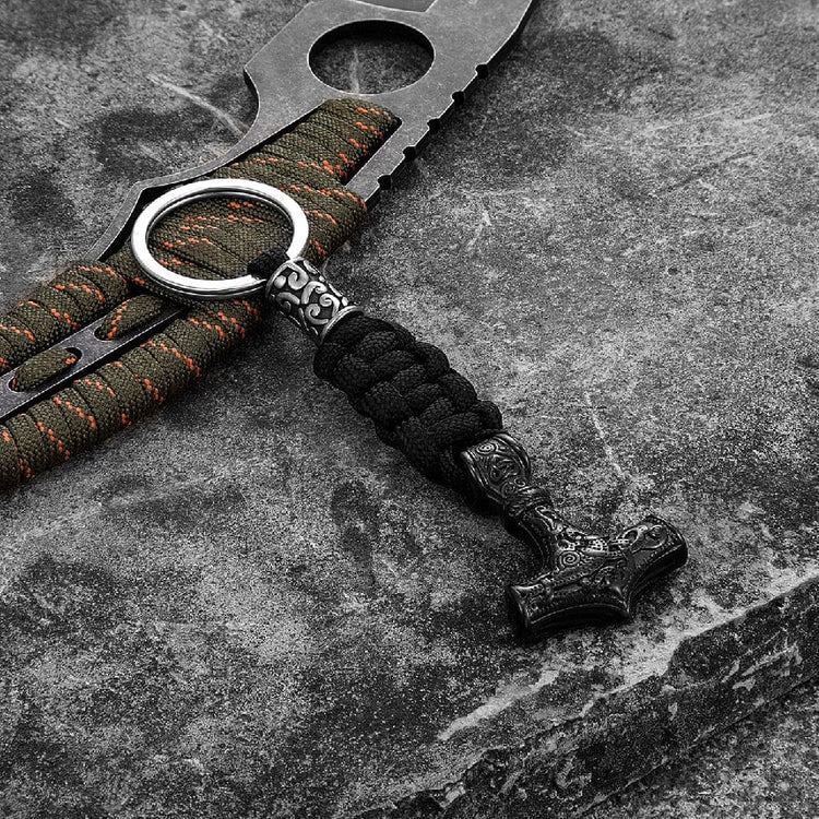 WorldNorse Mjölnir Paracord und Edelstahl-Schlüsselanhänger