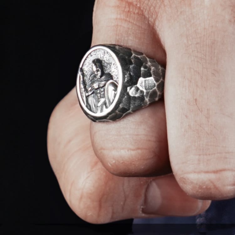 WorldNorse Handgefertigter Spartaner-Kriegerring aus 925er Silber - image 1