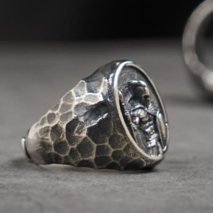 WorldNorse 925 Sterling Silber Spartanischer Krieger Ring