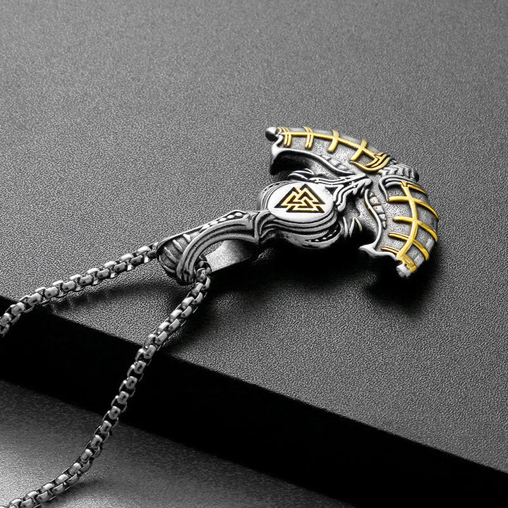 WorldNorse Thor Axt mit Valknut Halskette