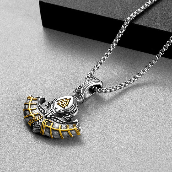 WorldNorse Thor Axt mit Valknut Halskette