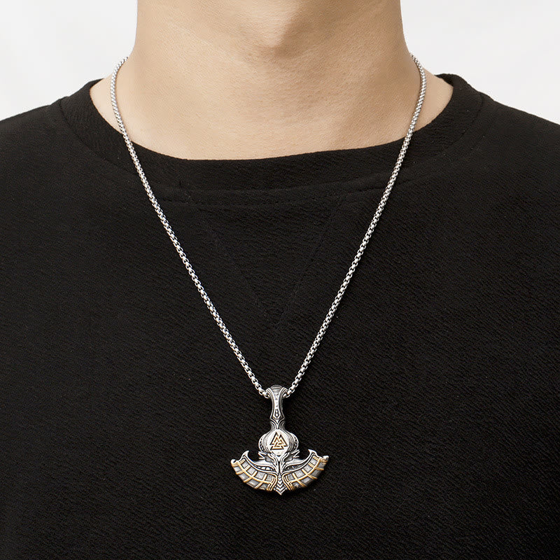 WorldNorse Thor Axt mit Valknut Halskette