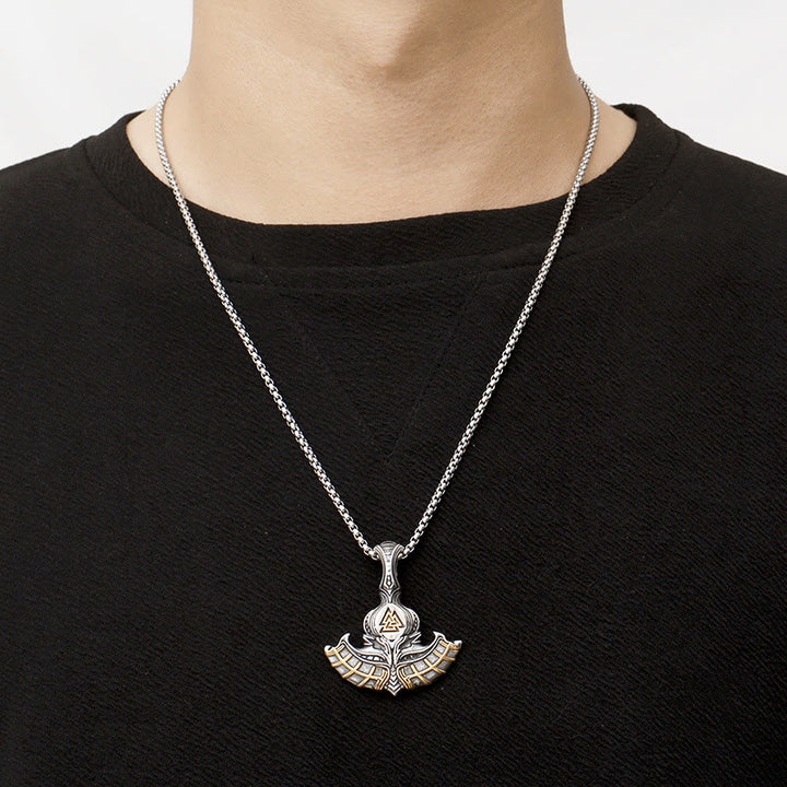 WorldNorse Thor Axt mit Valknut Halskette