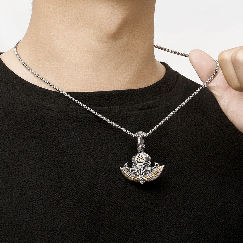 WorldNorse Thor Axt mit Valknut Halskette