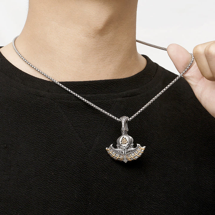 WorldNorse Thor Axt mit Valknut Halskette