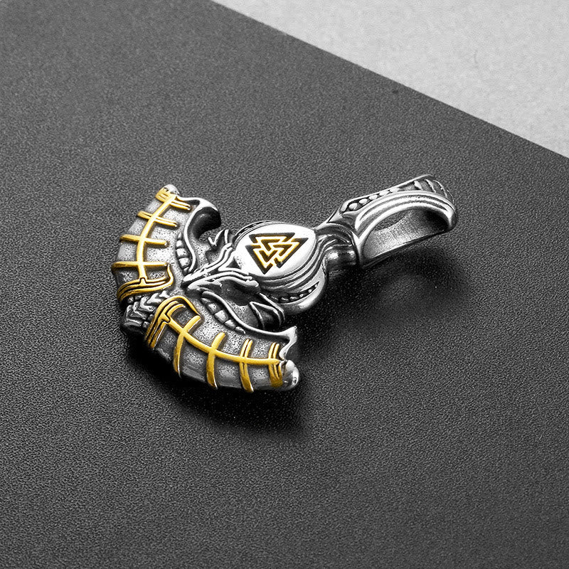 WorldNorse Thor Axt mit Valknut Halskette