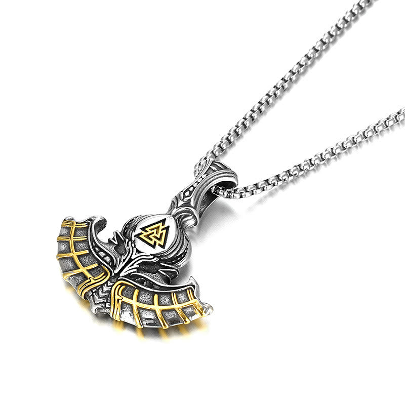 WorldNorse Thor Axt mit Valknut Halskette