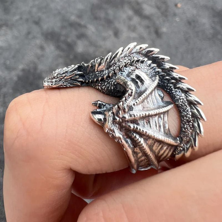 WorldNordischer Drache, offener gotischer Ring - image 11