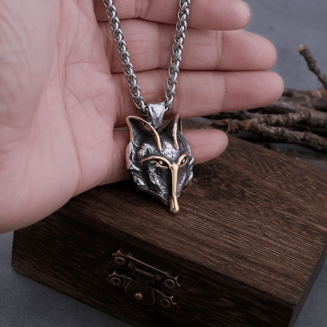 WorldNorse Wolf -Halskette aus Titanstahl