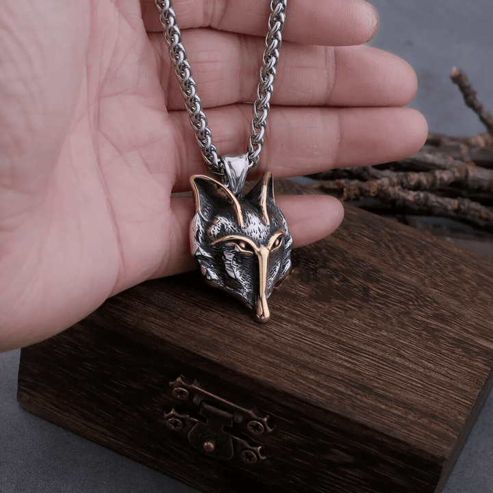 WorldNorse Wolf -Halskette aus Titanstahl