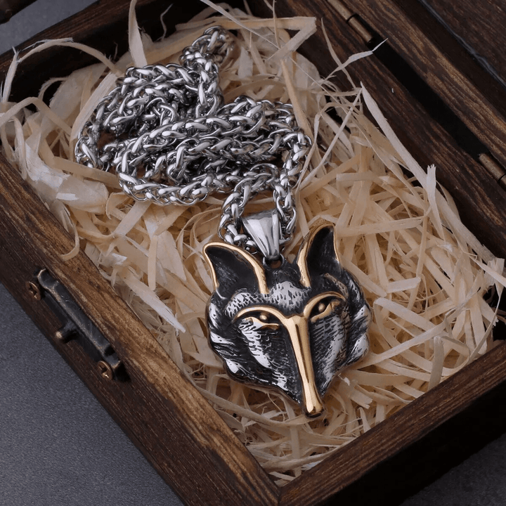 WorldNorse Wolf -Halskette aus Titanstahl