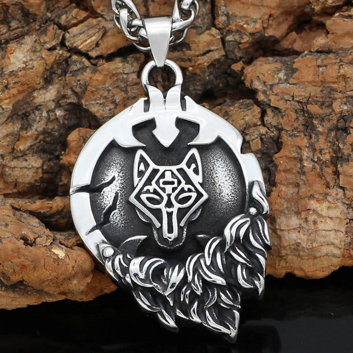 WorldNordische Fenrir -Halskette mit Wolf