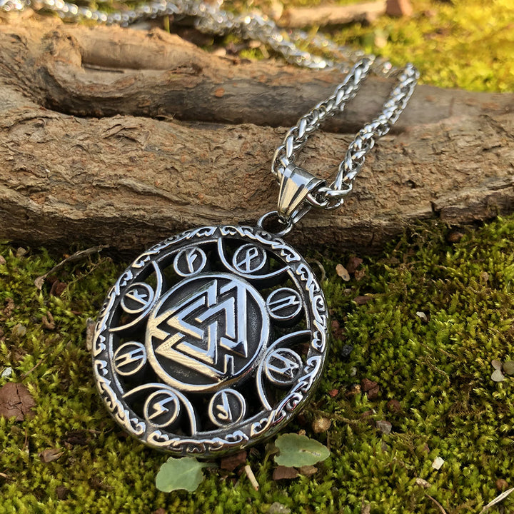 WorldNorse Rune Around Valknut Halskette
