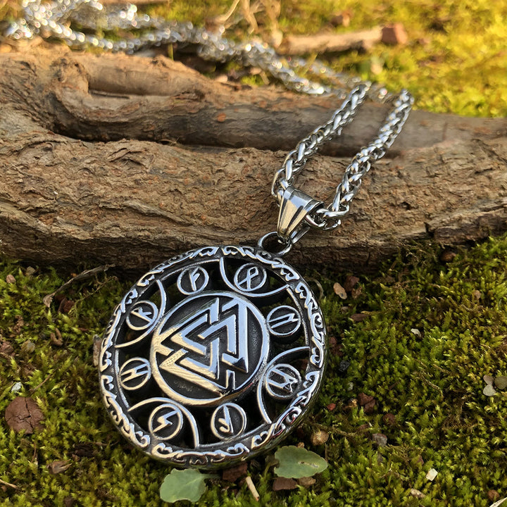 WorldNorse Rune Around Valknut Halskette