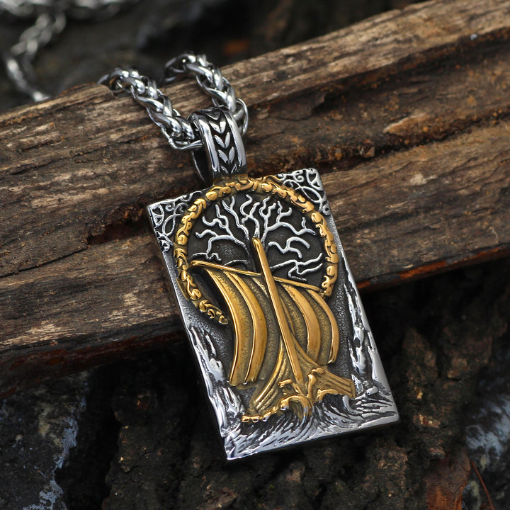WorldNorse Yggdrasil Piratenschiff Halskette