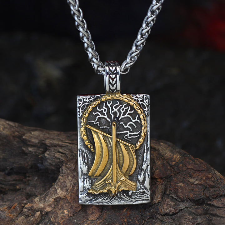 WorldNorse Yggdrasil Piratenschiff Halskette