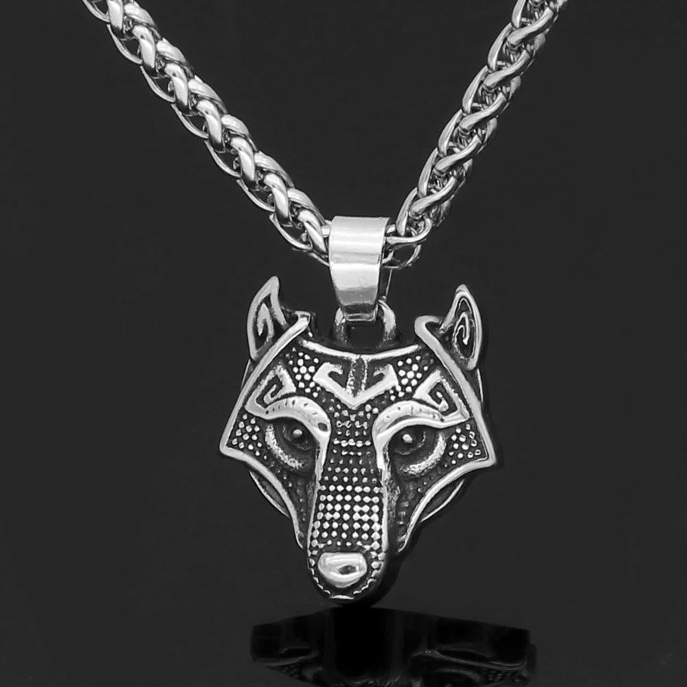WorldNordische Wikinger-Halskette mit Wolf