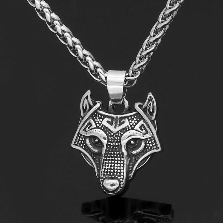 WorldNordische Wikinger-Halskette mit Wolf