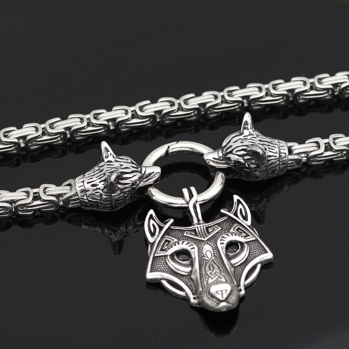 WorldNordische Wikinger-Halskette mit Wolf