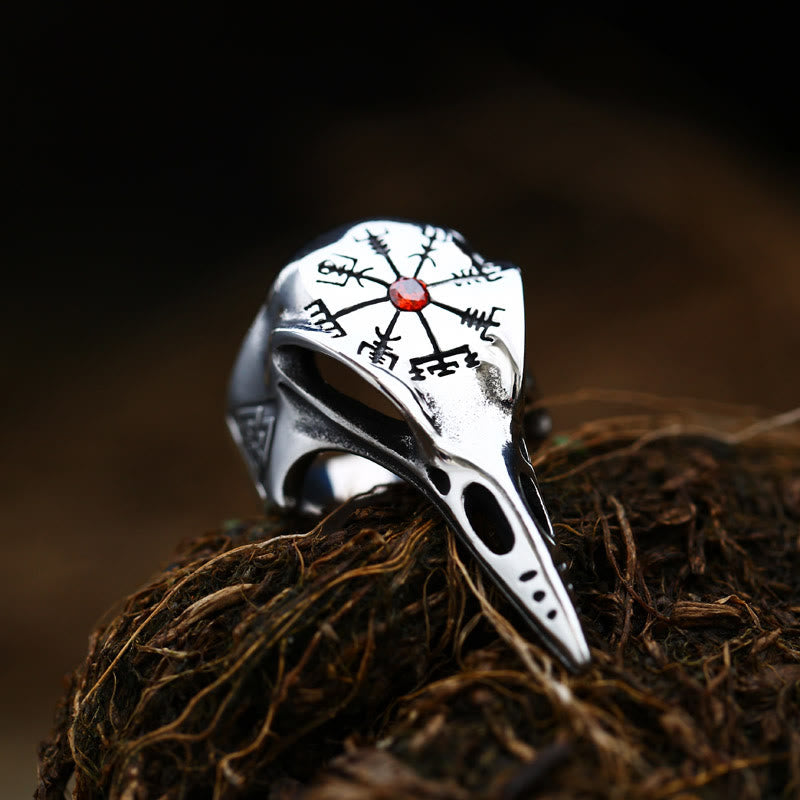 WorldNorse Raven Intarsien Zirkon Ring