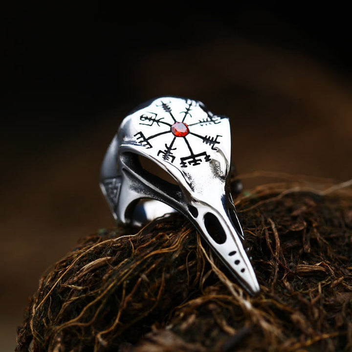 WorldNorse Raven Intarsien Zirkon Ring