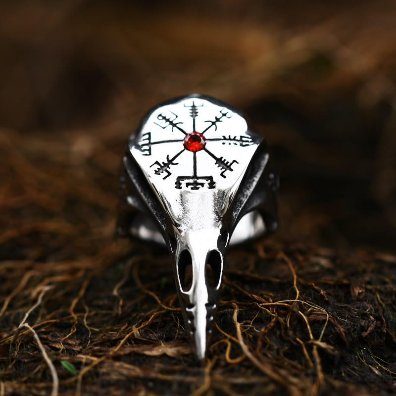 WorldNorse Raven Intarsien Zirkon Ring