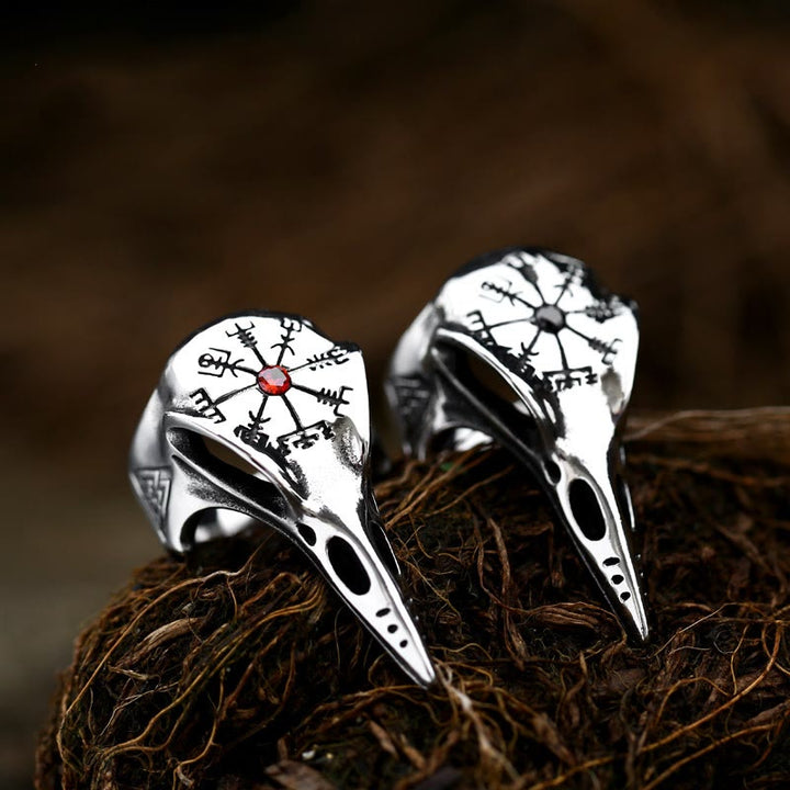 WorldNorse Raven Intarsien Zirkon Ring