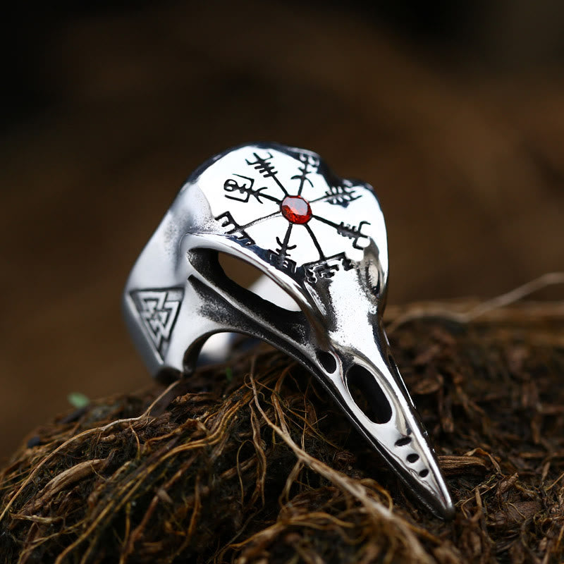 WorldNorse Raven Intarsien Zirkon Ring