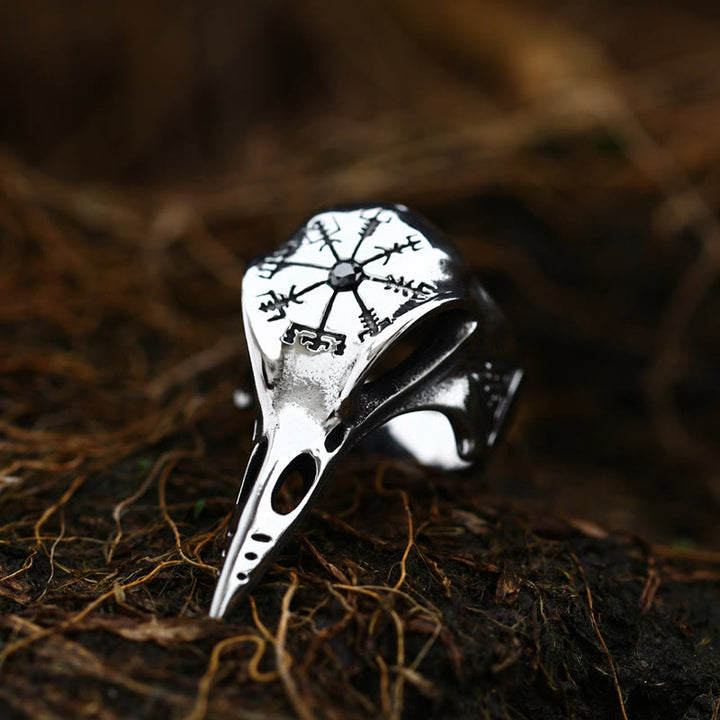 WorldNorse Raven Intarsien Zirkon Ring