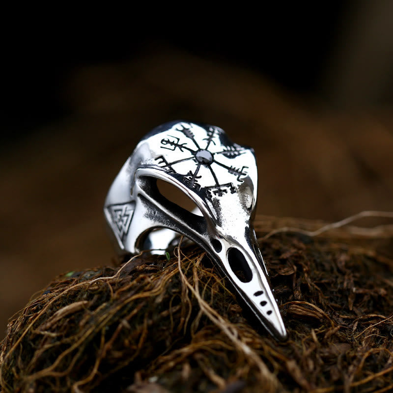 WorldNorse Raven Intarsien Zirkon Ring