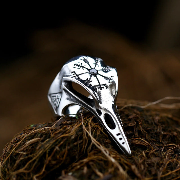 WorldNorse Raven Intarsien Zirkon Ring