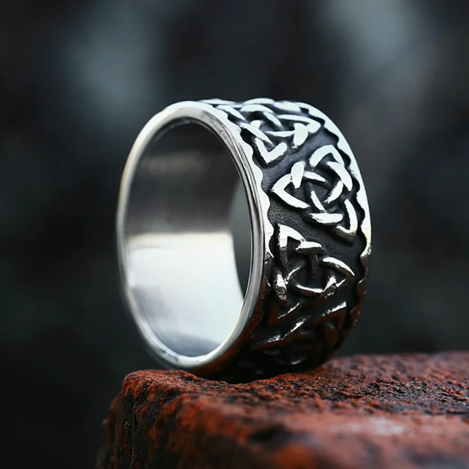 Nordischer Wikinger Triquetra Knotenring