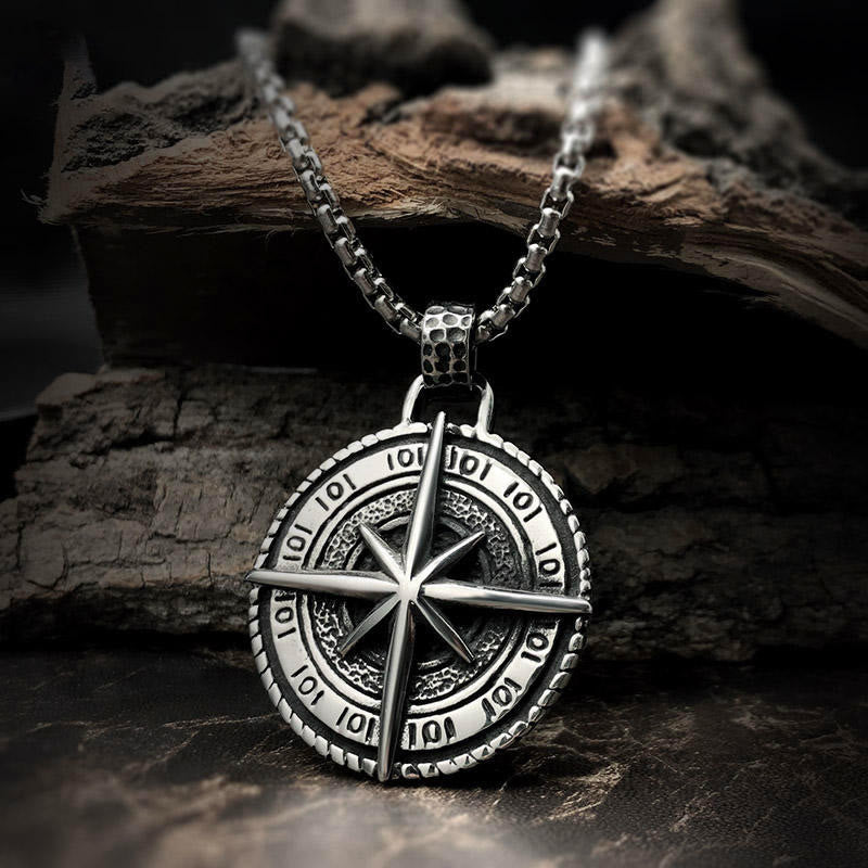 WorldNorse Halskette mit Nordstern-Anhänger aus Edelstahl