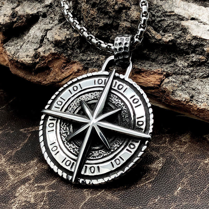 WorldNorse Halskette mit Nordstern-Anhänger aus Edelstahl