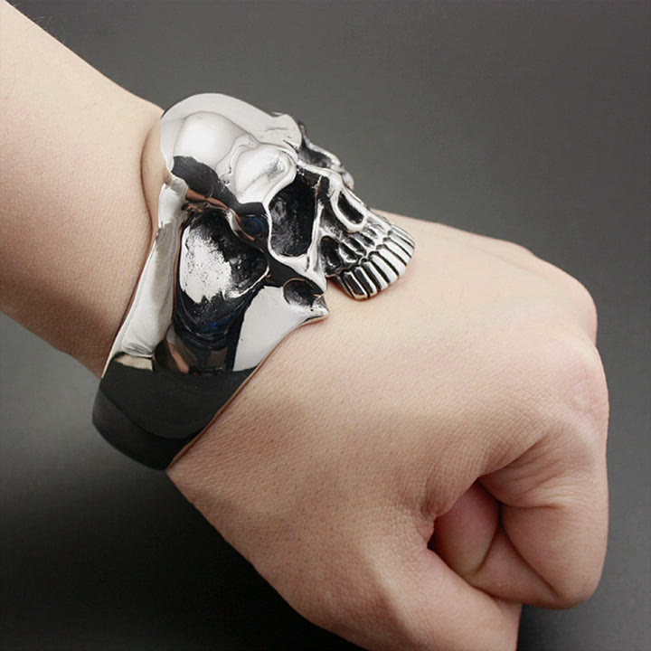 WorldNorse Dämonenschädel-Manschettenarmband für Biker