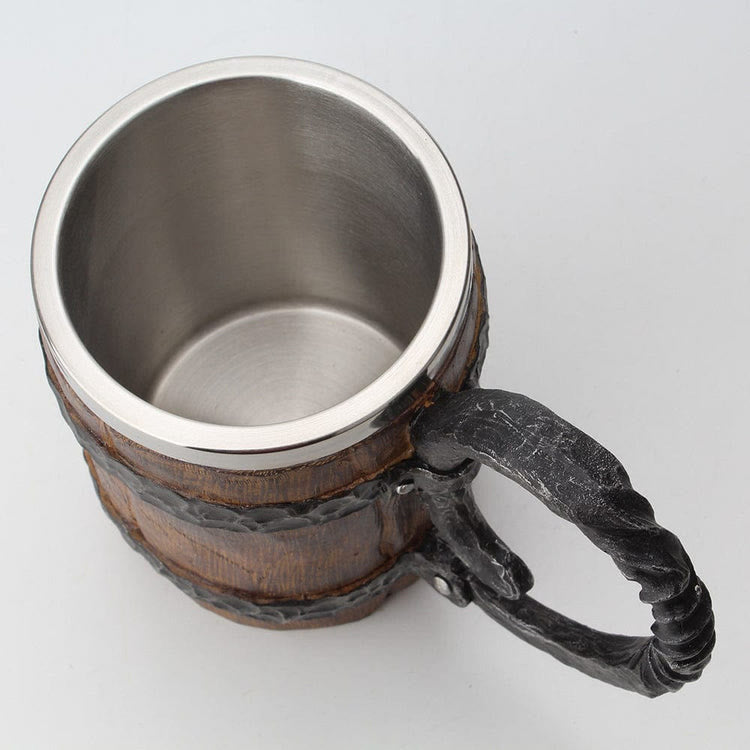 WorldNorse Bierkrug im Wikinger-Holzstil