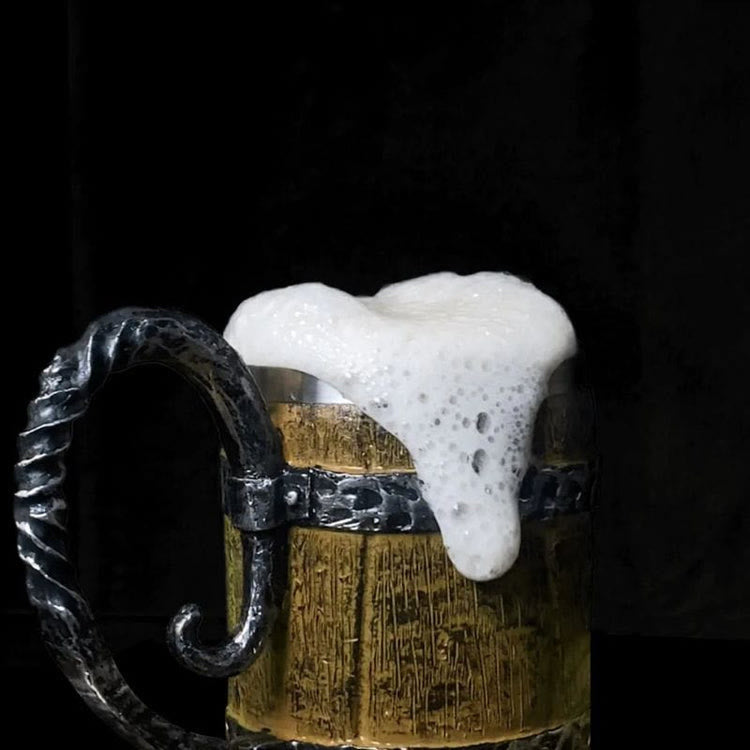 WorldNorse Bierkrug im Wikinger-Holzstil