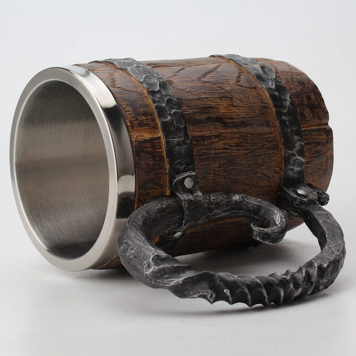 WorldNorse Bierkrug im Wikinger-Holzstil