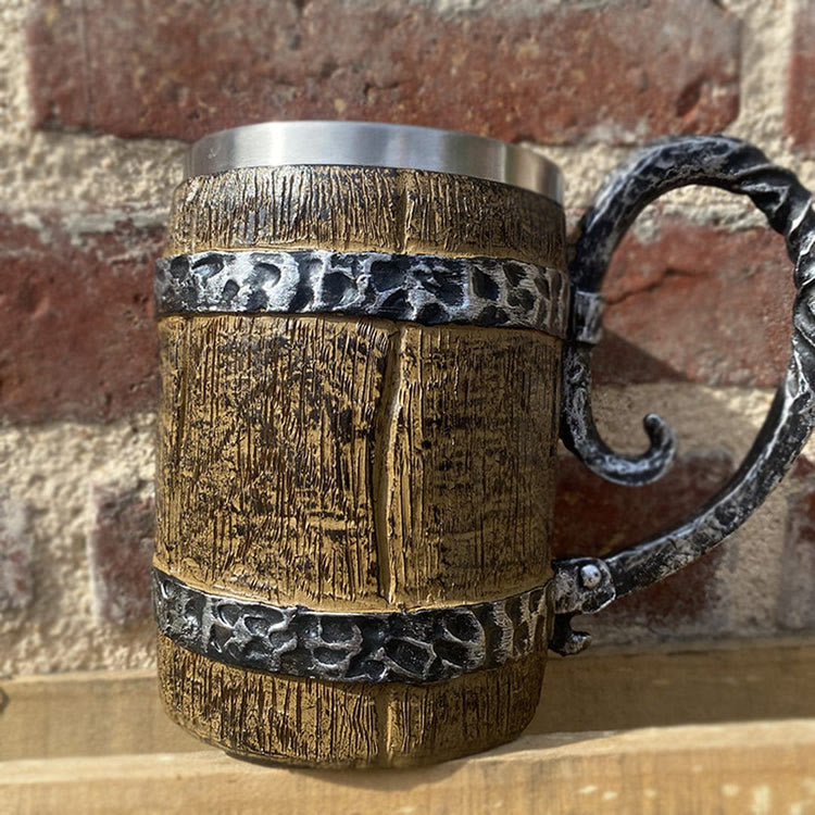 WorldNorse Bierkrug im Wikinger-Holzstil