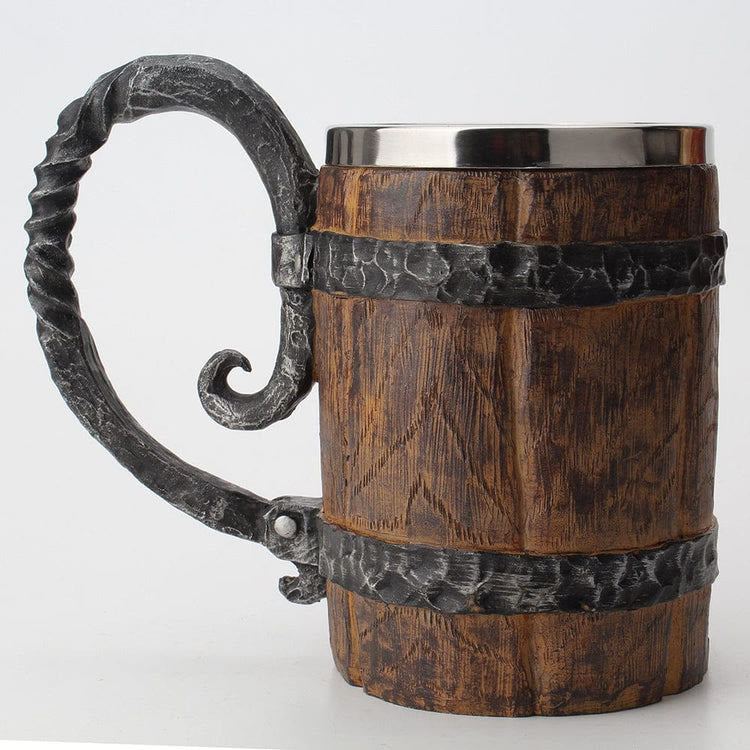 WorldNorse Bierkrug im Wikinger-Holzstil