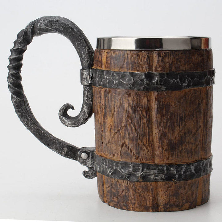 WorldNorse Bierkrug im Wikinger-Holzstil