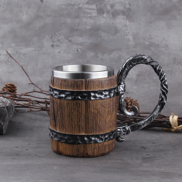 WorldNorse Bierkrug im Wikinger-Holzstil