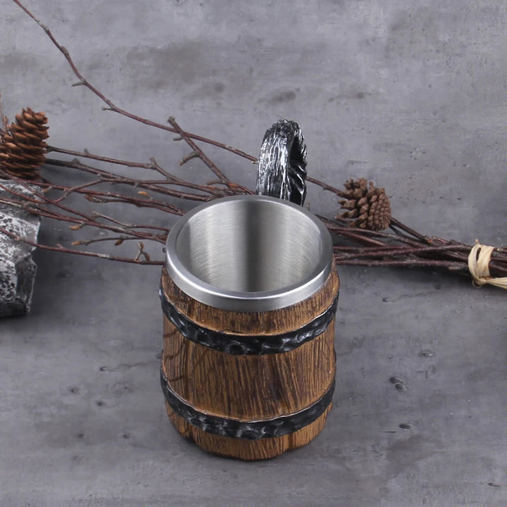 WorldNorse Bierkrug im Wikinger-Holzstil