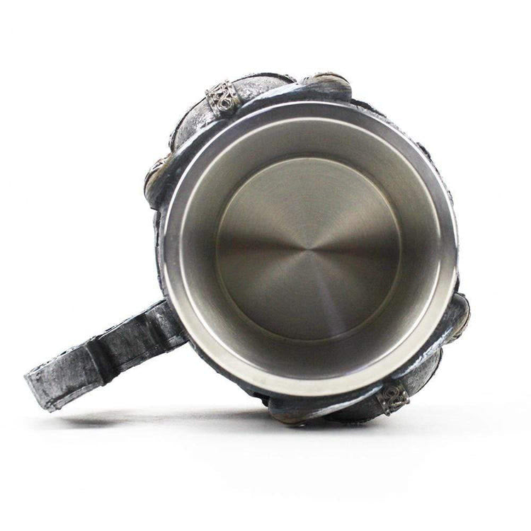 WorldNorse Mjölnir Totenkopf mit gehörntem Helm Krug