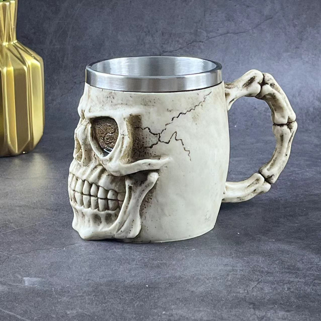 WorldNorse Becher mit Totenkopf-Motiv aus Edelstahl