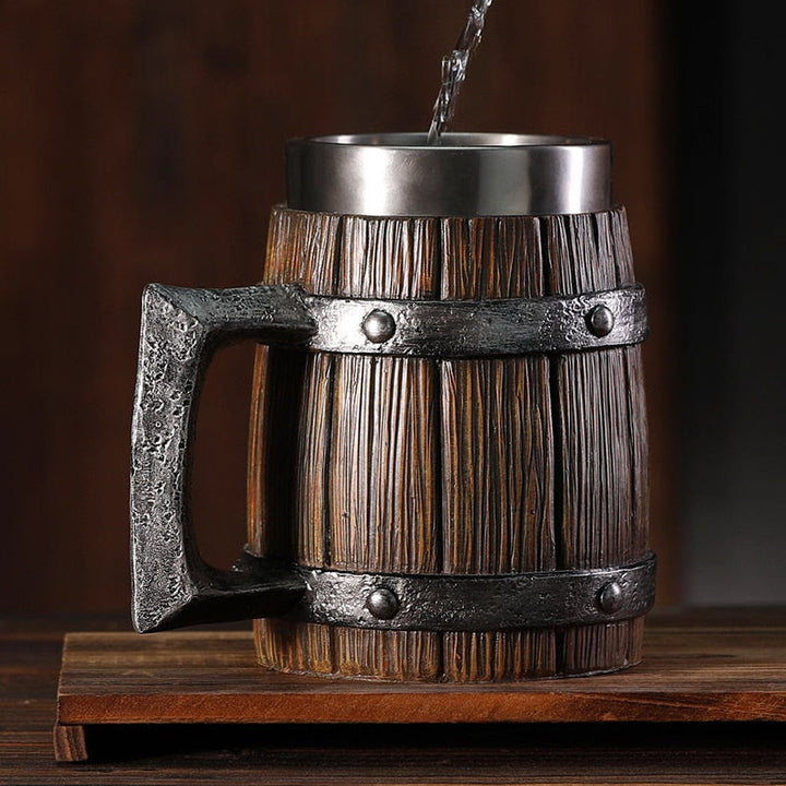 WorldNorse Bierkrug im Wikinger-Holzstil
