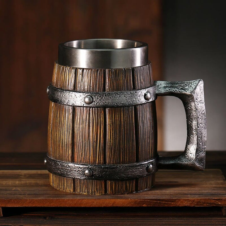 WorldNorse Bierkrug im Wikinger-Holzstil